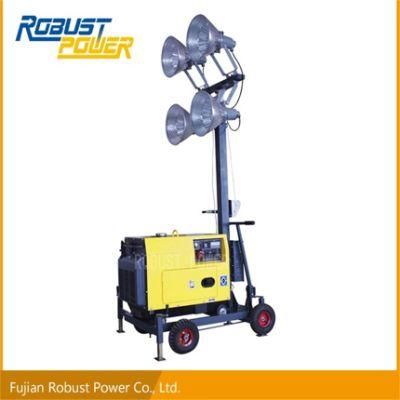 Portable Flood Lighting Tower with Generator Mobile Light Tower