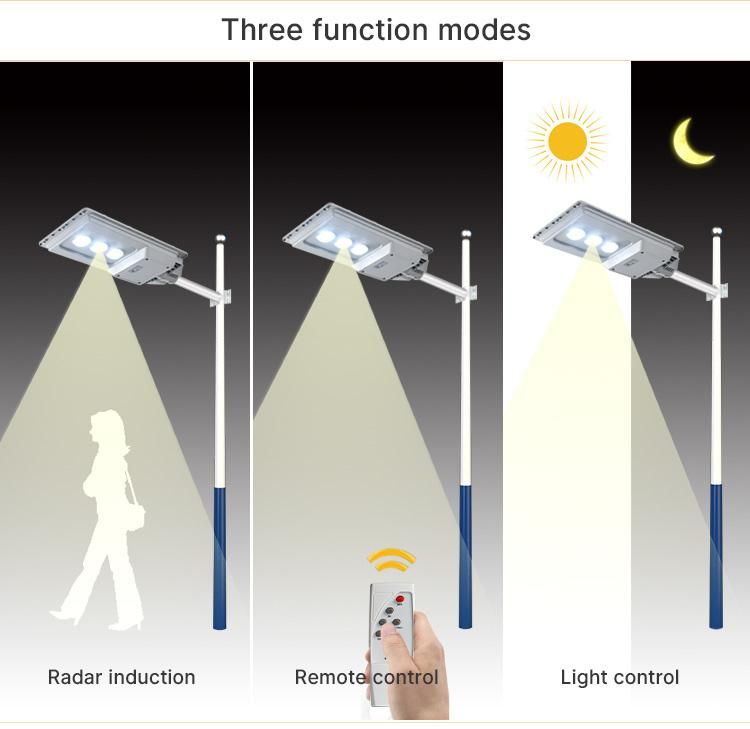 All in One/ Integrated Solar 200W 300W Automatic Street Solar Light Set New ABS COB SMD Solar Street Light with Radar Sensor Solar LED Street Lamp IP67