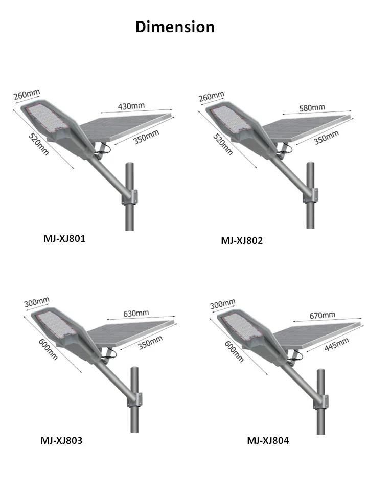 Mj-Xj801 Outdoor 100W 200W 300W 400W Aluminum Solar Street Light for Public Area Road Wall Garden Park