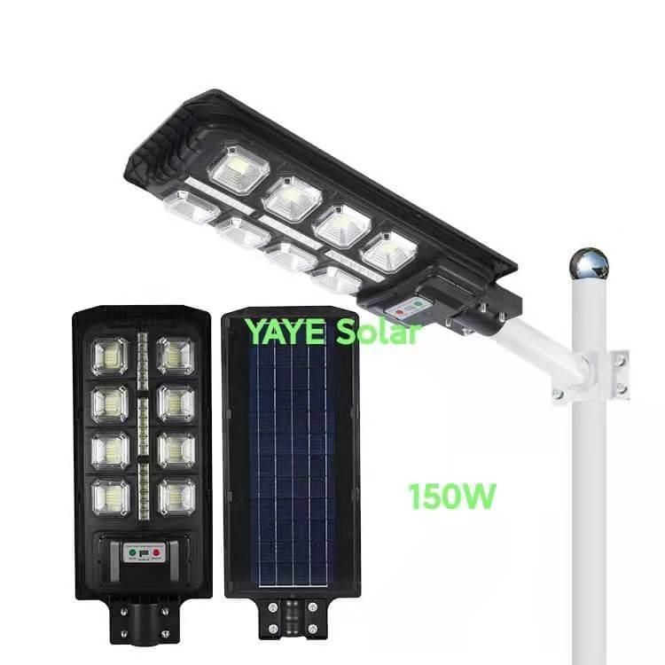 Yaye Hottest Sell 100W/ 150W/200W/300wall in One Solar LED Road Street Wall Garden Lighting with Lithium Battery/Remote Controller/ Radar Sensor/1000PCS Stock