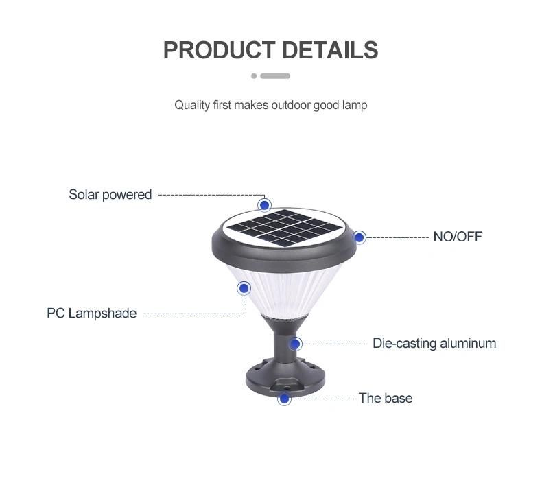 Outdoor Simple Landscape Lighting IP65 Villa Community High Pole Road Lamp Solar Power LED Garden Light