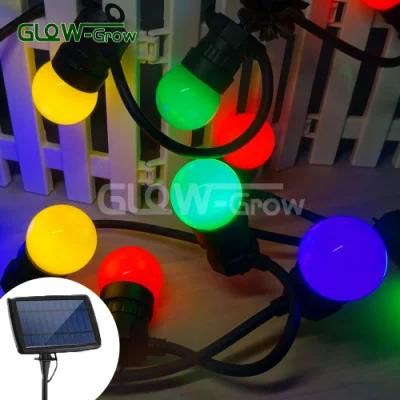 G45 PVC Wire Multicolor Solar Powered String Light Christmas Festoon Light String for Wedding Home Party Garden Decoration