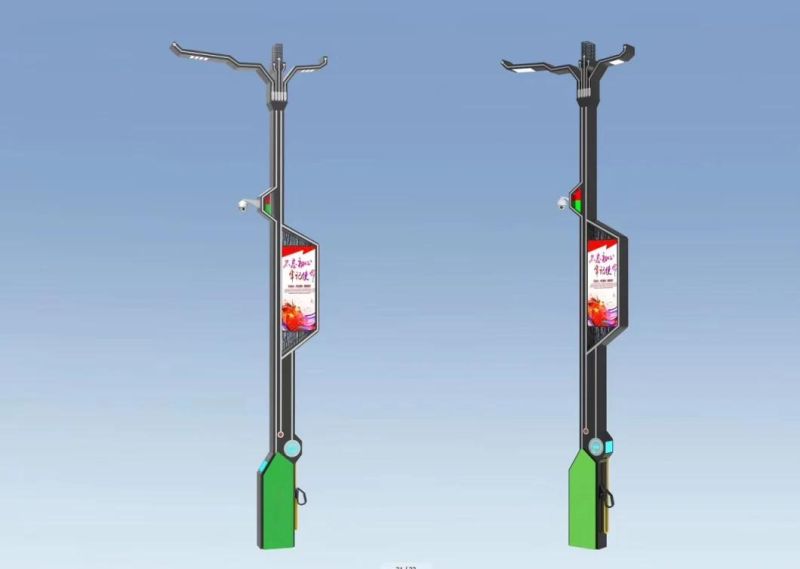 Smart City Pole with Smart Lighting with Public WiFi