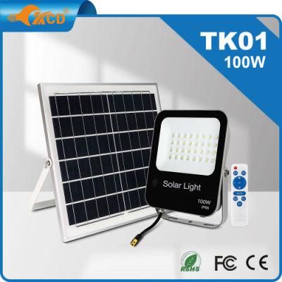 Top Selling Dusk to Dawn Brightest Sports Stadium LED Lights 100W High Quality LED Light Rechargeable Solar Flood Light