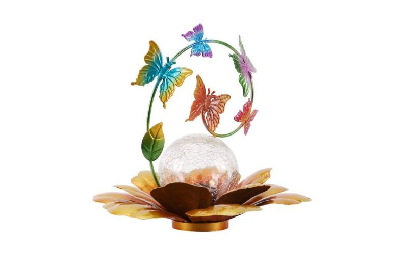 Garden Patio Cafe Outdoor Waterproof LED Lotus Butterfly Solar Light