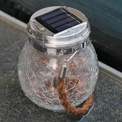 30LED Outdoor Hanging Solar Power Jar Light with Warm White for Christmas Holiday Garden Patio