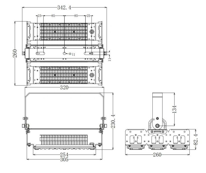 35000hours Warranty 150W LED Waterproof Tunnel Flood Light for Outdoor Stadium Lighting (CS-MZA-150)