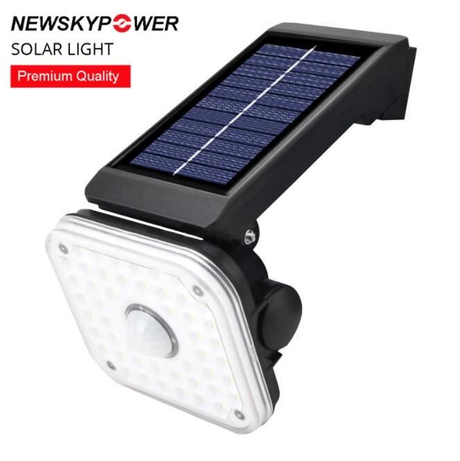 ABS IP65 Waterproof Outdoor Street Outdoor LED 3 Heads Split Solar Wall Light with Montion Sensor