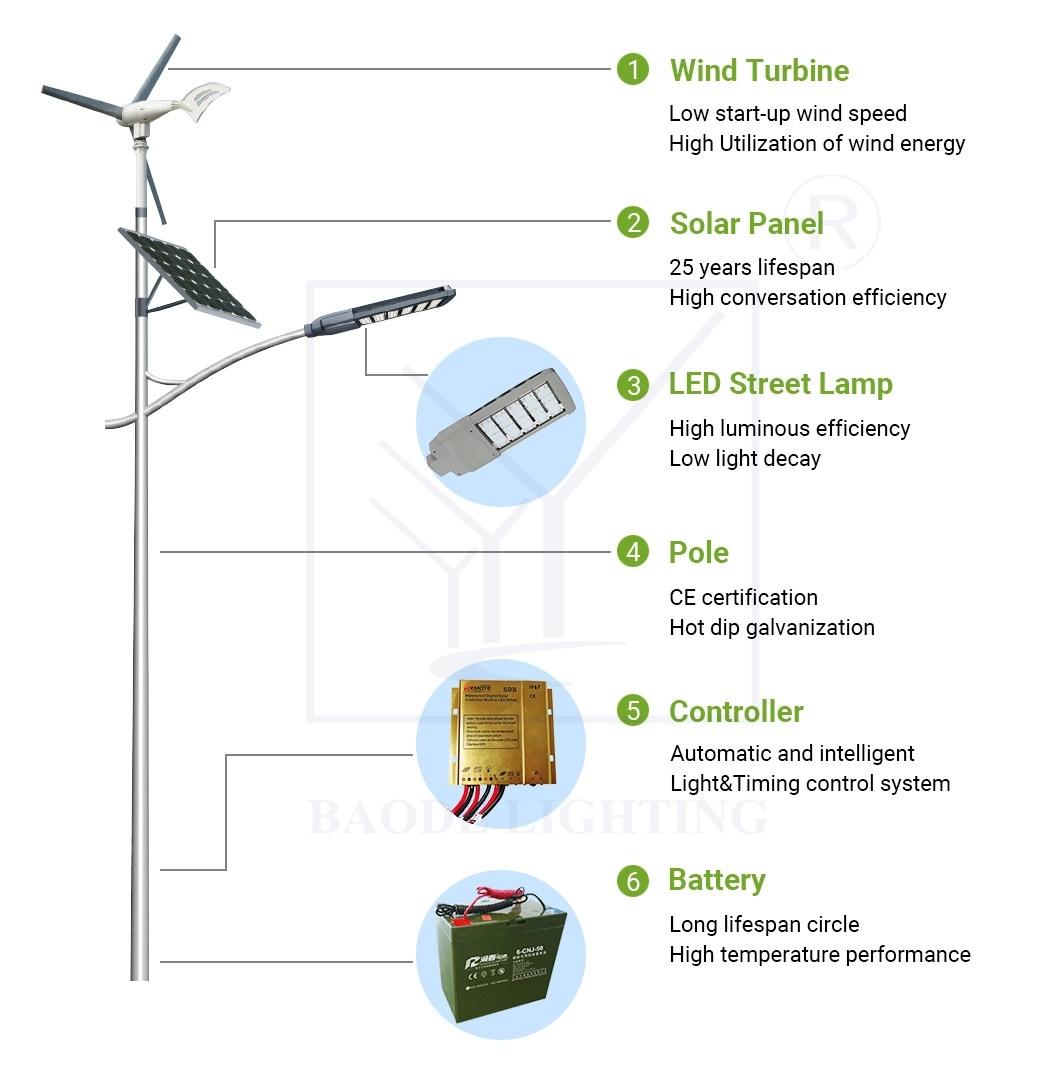 LED Wind Solar Street Lamp with CE (BDTYN01)