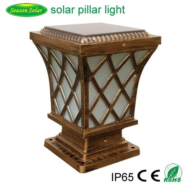 Smart Control Decoration Light Lamp Outdoor 5W Solar Fence Post Cap Lighting with Warm+White LED Light