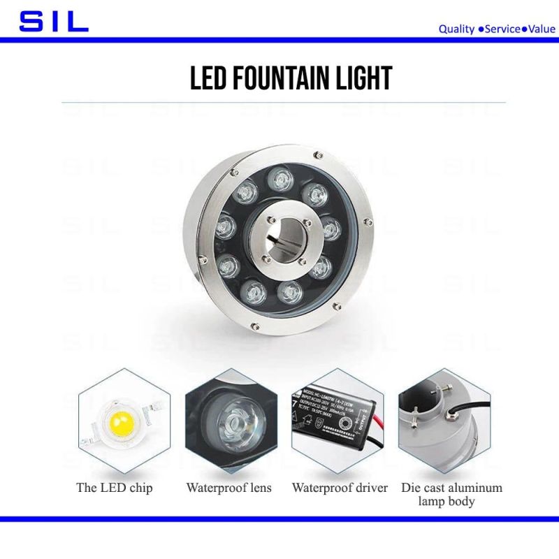 LED Water Light IP67 RGB Stainless Steel Outdoor Underwater Lights LED Swimming Pool Light 24W LED Fountain Lights