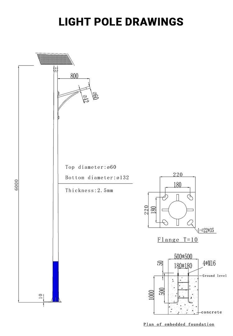 100W Solar Street Lights Waterproof Outdoor LED Street Lamp