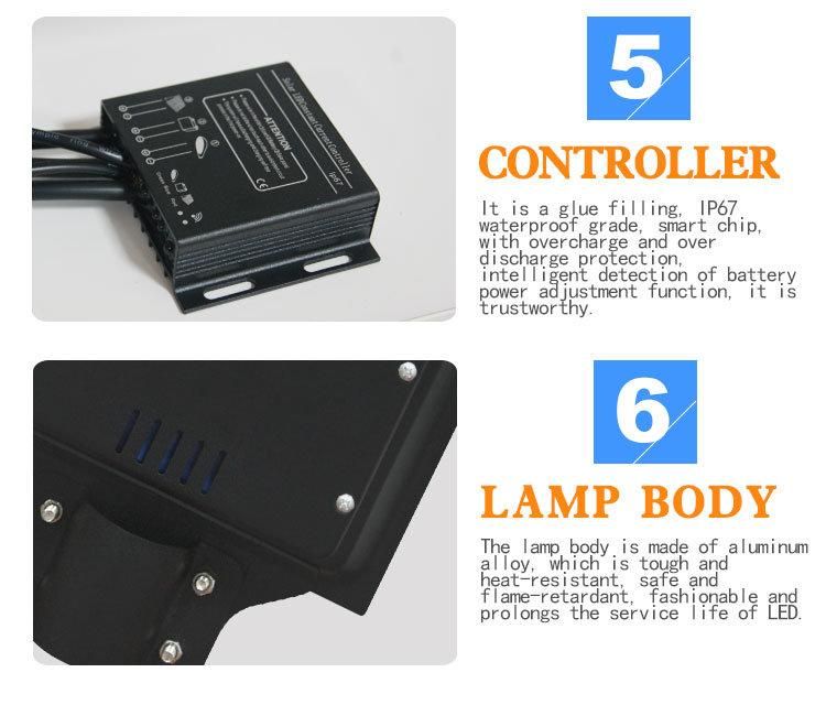 Solar LED Street Light Warranty IP65 Chinese Manufacturer with Good Price&Remote Control Durable