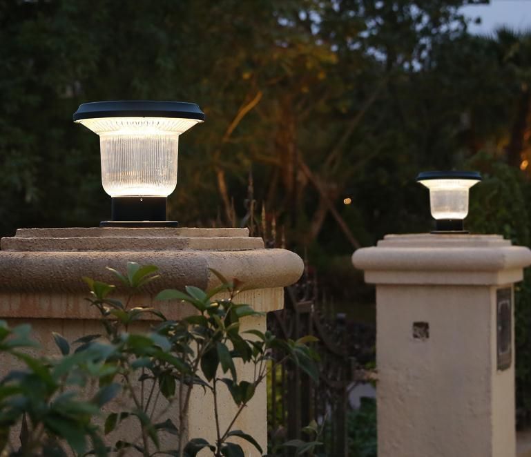 Classic Modern Outdoor 3W IP65 Landscape Decorative Yard Garden Solar LED Bollard Light Solar Garden Pillar Gate Light