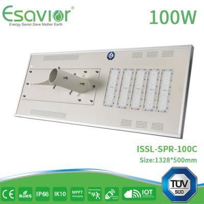 LED Solar Street Lamp Panel Smart Lighting Sensor High Lumens 100W All in One Outdoor Solar Street Light