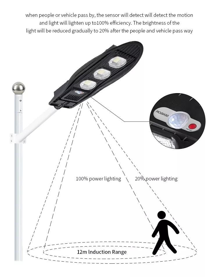 LED Solar Outdoor Waterproof IP65 ABS Integrated Street Light 120W