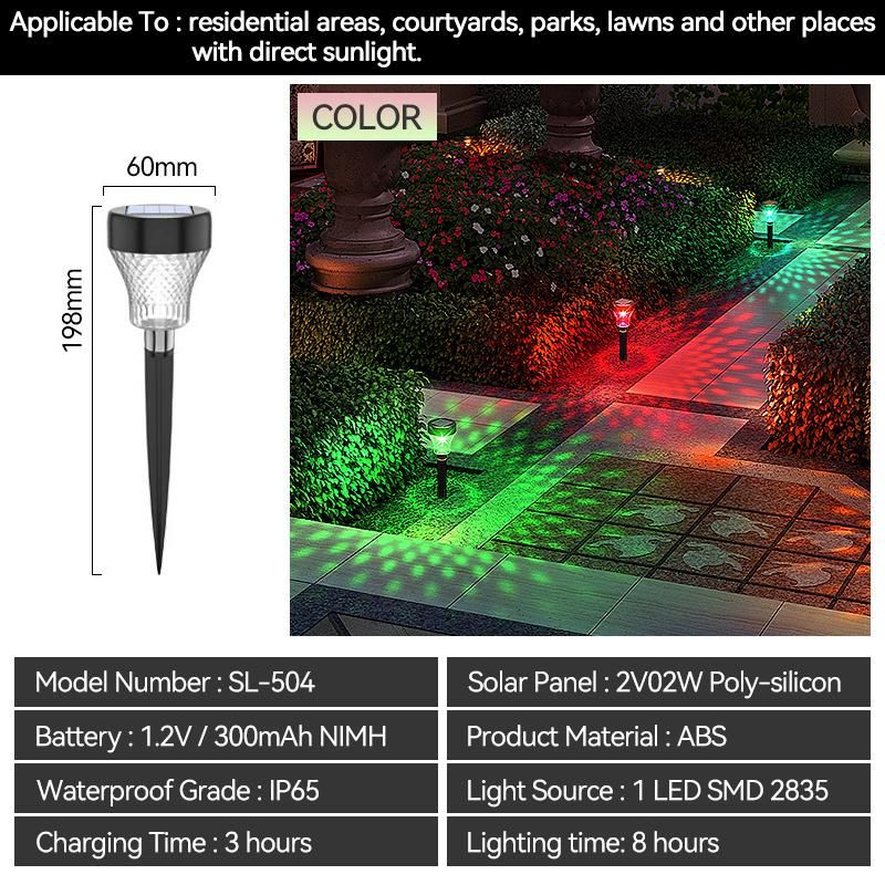 Outdoor Decoration Lighting Solar Pathway Courtyard Garden LED Stake Lights