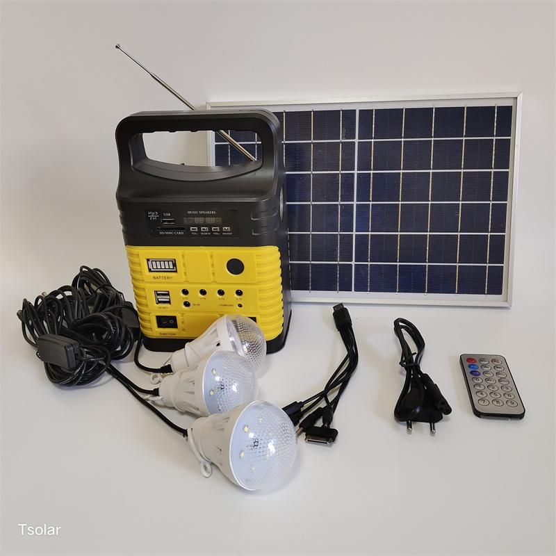 Portable Solar Powered Home Entertainment System with Lighting Music Radio Function Solar Power System