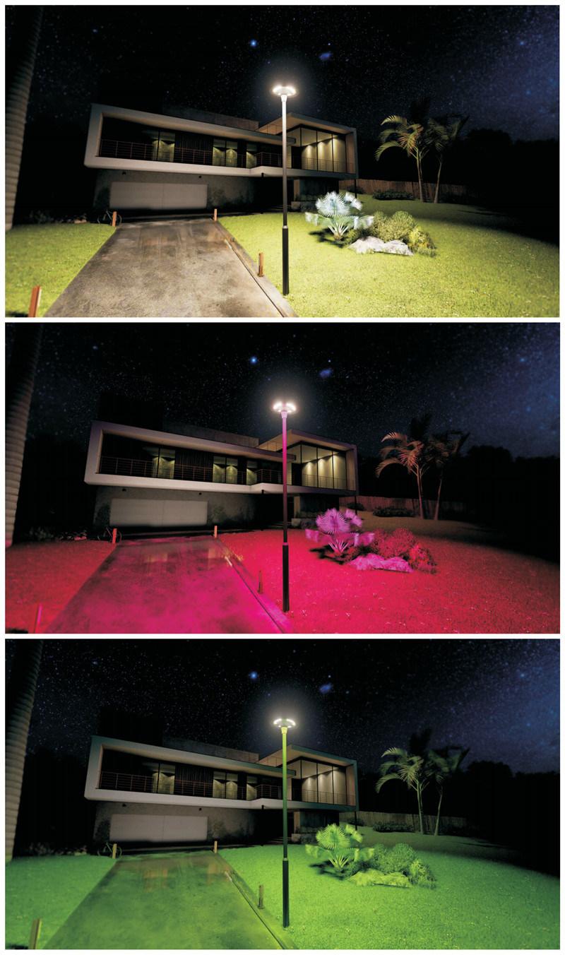 Factory Price RGB Solar UFO Garden Street Light with Remote Control for Outdoor Landscape Decorative Lighting