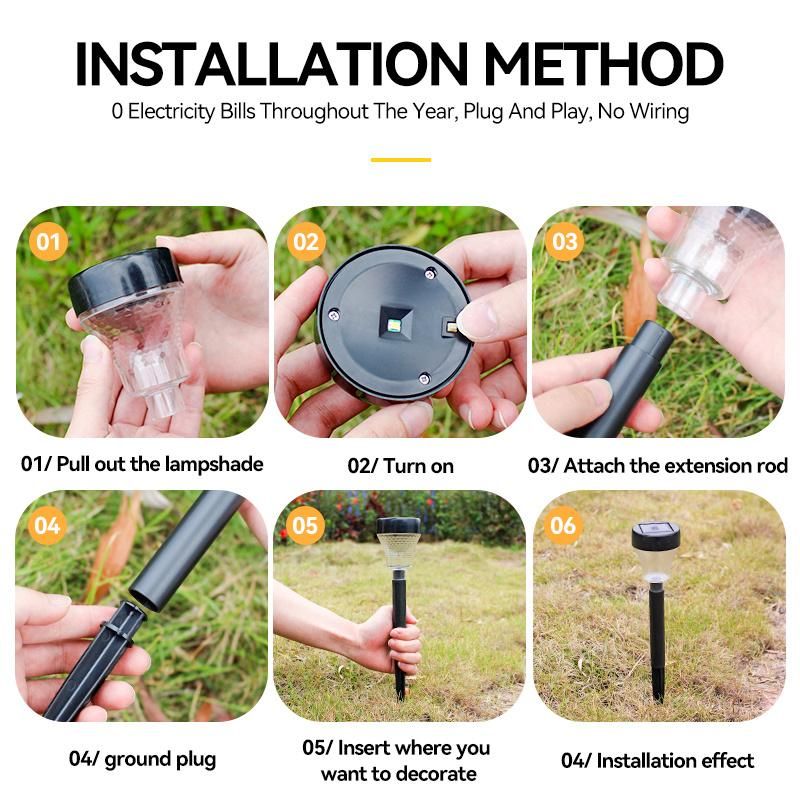 Outdoor Decoration Lighting Solar Pathway Courtyard Garden LED Stake Lights