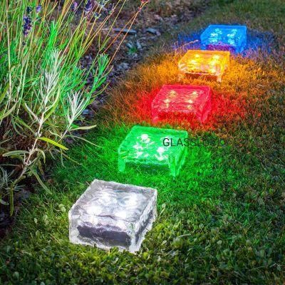 Solar Power Outdoor Decoration Garden Lawn Pathway Landscape Ground Buried Lights Brick Ice Cube LED Light