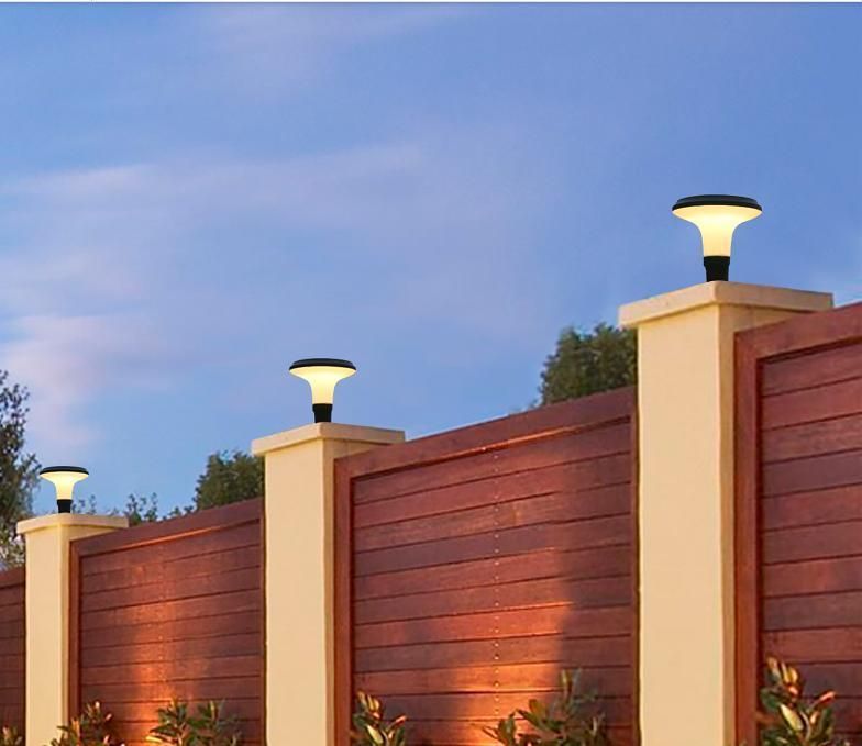 New Design Residential Garden Park Post Bollard Outdoor Integrated IP65 LED Solar Pillar Light