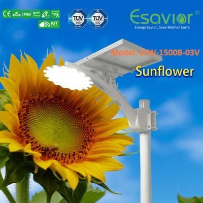 15W LED Solar Garden/Wall Light Outdoor Solar Sunflower Light with High-Quality Metal Casings