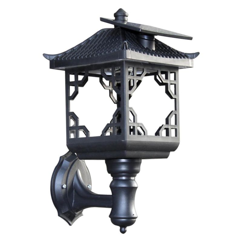 Solar Wall Lanterns Solar Panels, Dusk to Dawn LED Outdoor Wall Sconce, Anti-Rust Waterproof Wall Lanterns Aluminum, 3000K Warm White, Matte Black