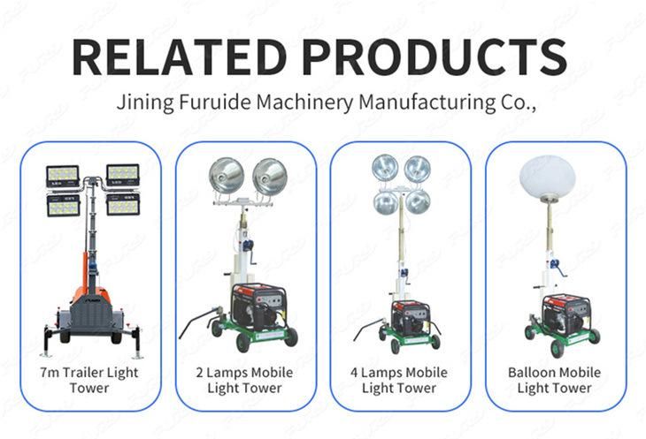 9m Trailer Vehicle-Mounted Light Tower with LED or Metal Halide Lamp