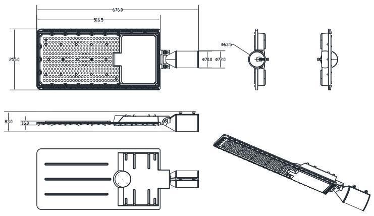 LED Outdoor Street Light Professional IP65 200W LED Street Light