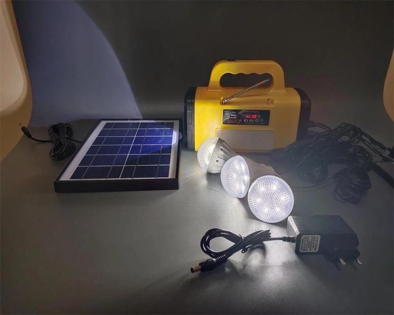 5 Watt FM Radio Indoor Lighting Kit House Solar Indoor Lights Solar Kits Solar Light Kit System with FM, MP3 and Radio Function Solar Energy System for Home Use