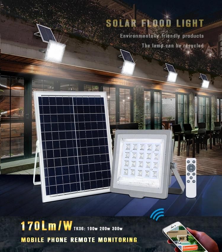 IP65 Narrow Beam High Efficiency 200W Outdoor Lighting Solar Power System Outdoor LED Lamp Solar Flood Lamp