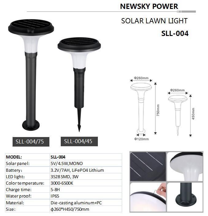 Factory Direct Sale ISO9001 Wireless Ouydoor Solar Lawn Light for Pathway Garden Lawn Household