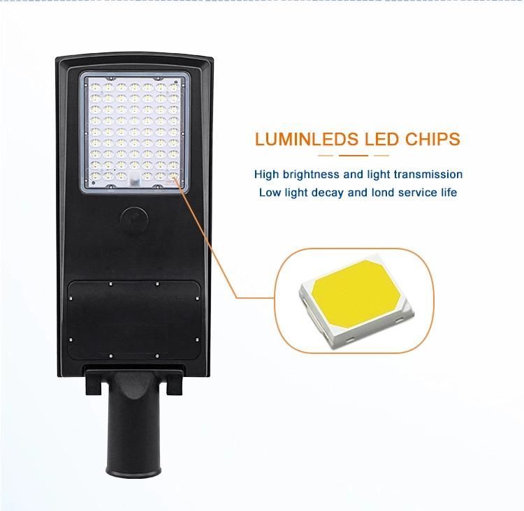 IP65 High Quality SMD Blue Carbon Commercial Outdoor 100W 120W 200W 300W 400W Top Integrated LED Solar Panel Street Light