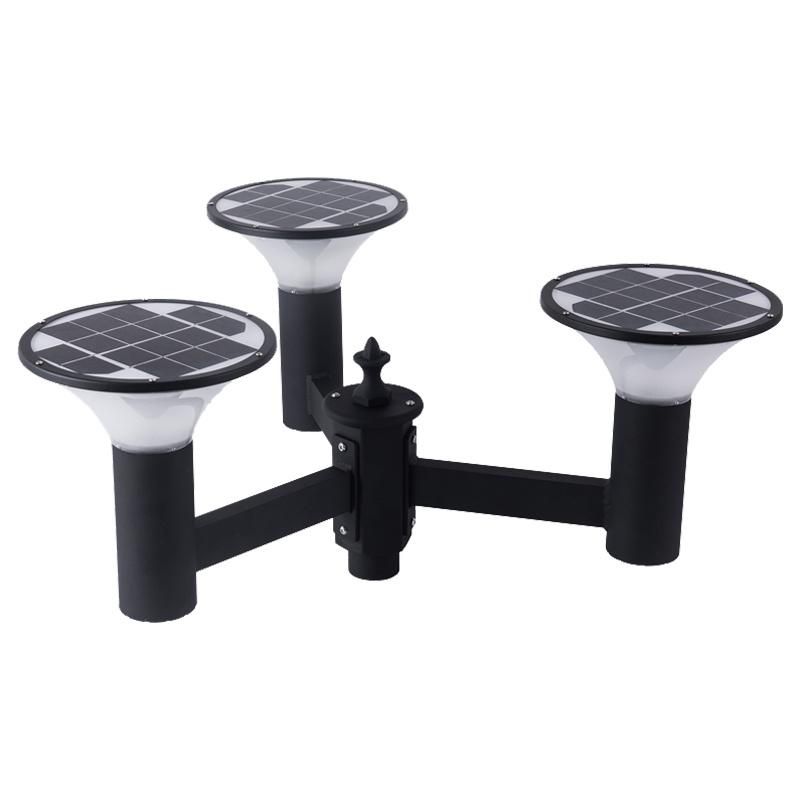 15W Automatic Easy DIY Installation Wire Free Triple Lantern Heads Garden Light, Waterproof Anti-Corrosion Solar Charging System Square Lighting.