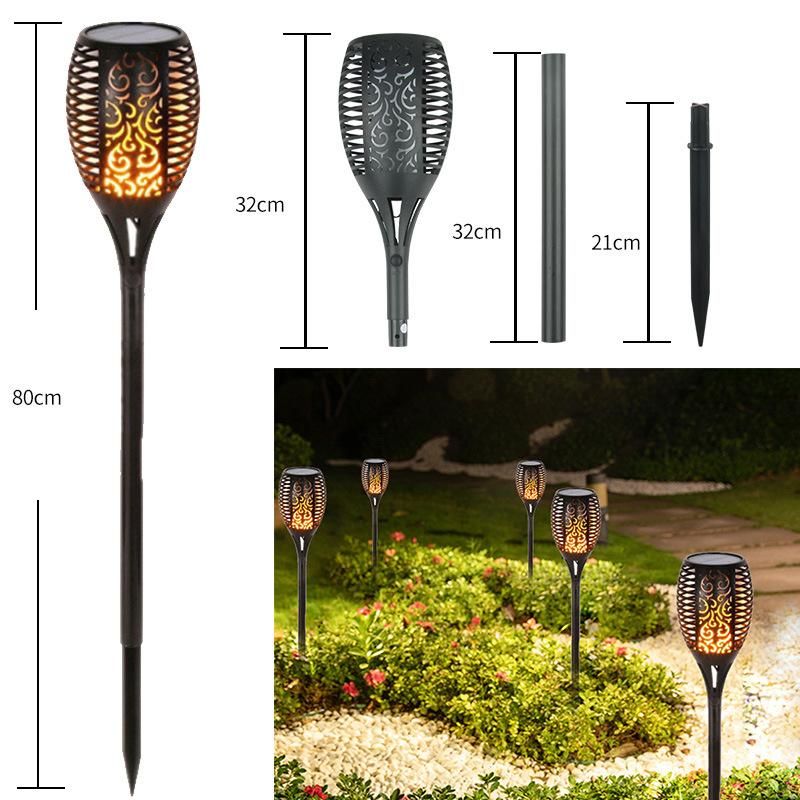 OEM 96LEDs Flickering Flames Torch Flag-Pole Lights Outdoor Waterproof Landscape Decoration with Lighting Control Function.