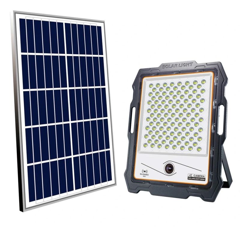 Yaye 2021 Factory Price 100W/200W/300W/400W CCTV WiFi Camera Solar Flood Light with Remote Controller & 1000PCS Stock Each Watt