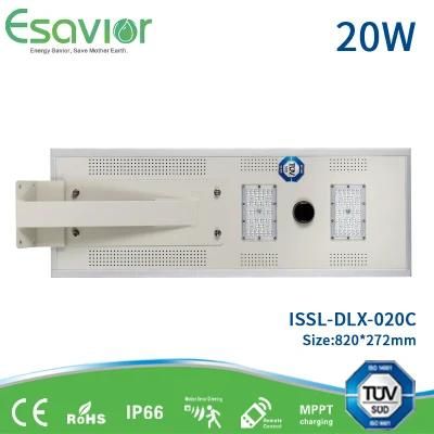 Esavior LED 20W Integrated All in One Solar Street/Garden/Wall Lamp 2000 Lumens Solar Powerd Outdoor Light