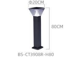 Bspro Modern Outdoor Lamp Aluminum Waterproof Pillar Lights Solar Decoration Garden Light