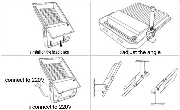 10W 20W 30W 50W 80W 100W 150W 200W SMD3030 LED Floodlight with MW Driver