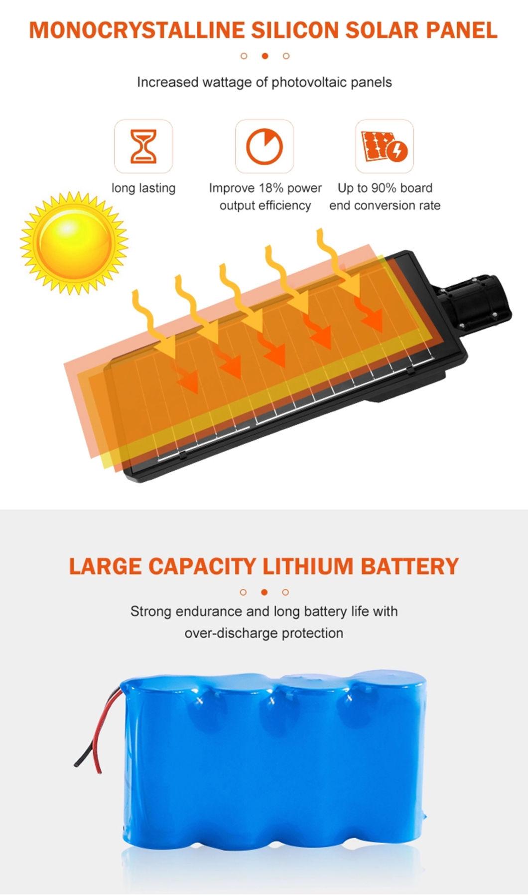 LED Source Street Lights Energy Saving Poly Crystalline Solar Panel All in One Solar Street Light