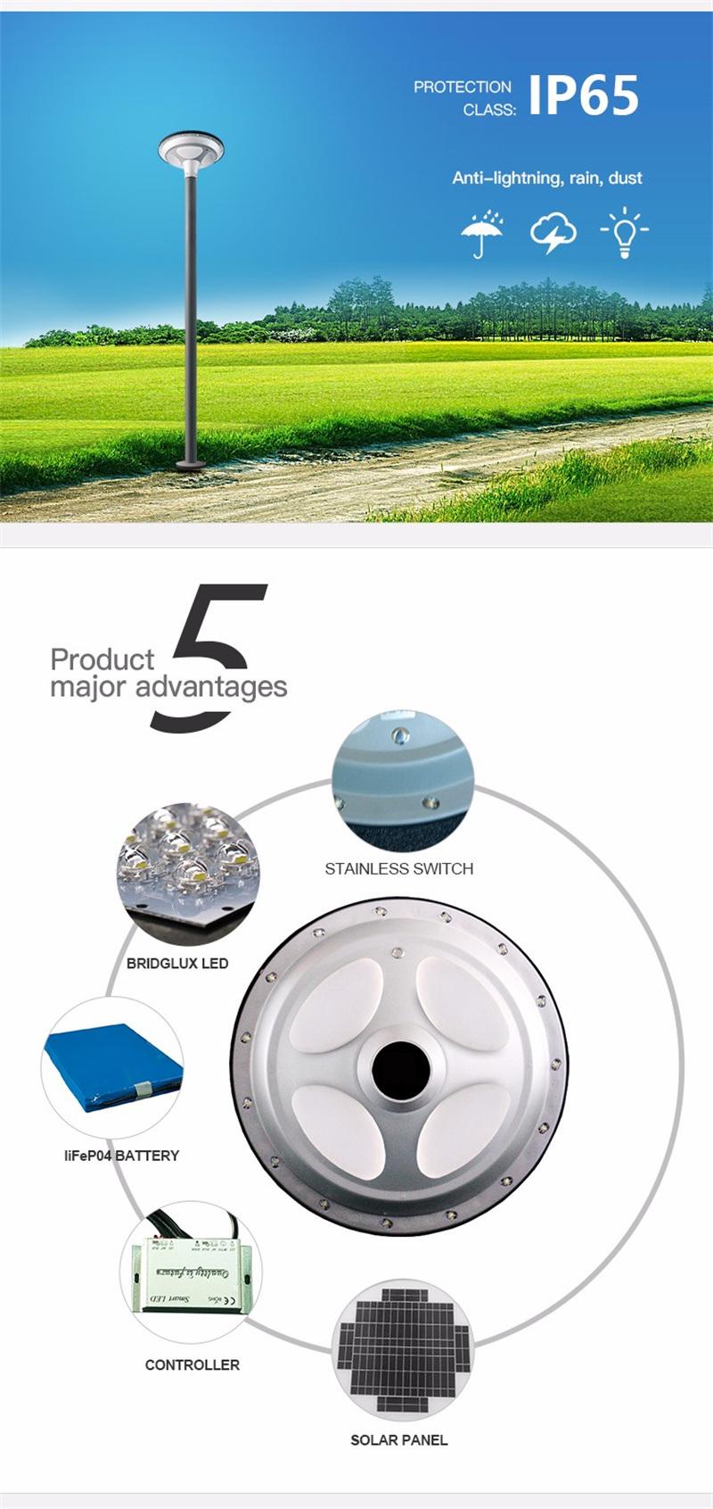 IP65 Outdoor Waterproof All-in-One UFO Street Lamp 3-5 Years Warranty Poles Garden/Road Lights