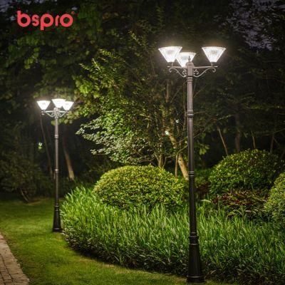 Bspro Wholesale Decorative Aluminum Powered Bollard Light Gardening Landscape Security LED Solar Garden Lights