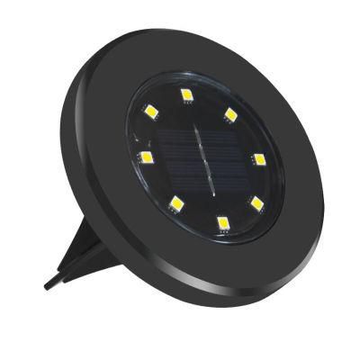 Solar Ground Lights, 8 LED Solar Disk Lights Garden Lights Waterproof Patio Outdoor Light with Light Sensor Esg11893