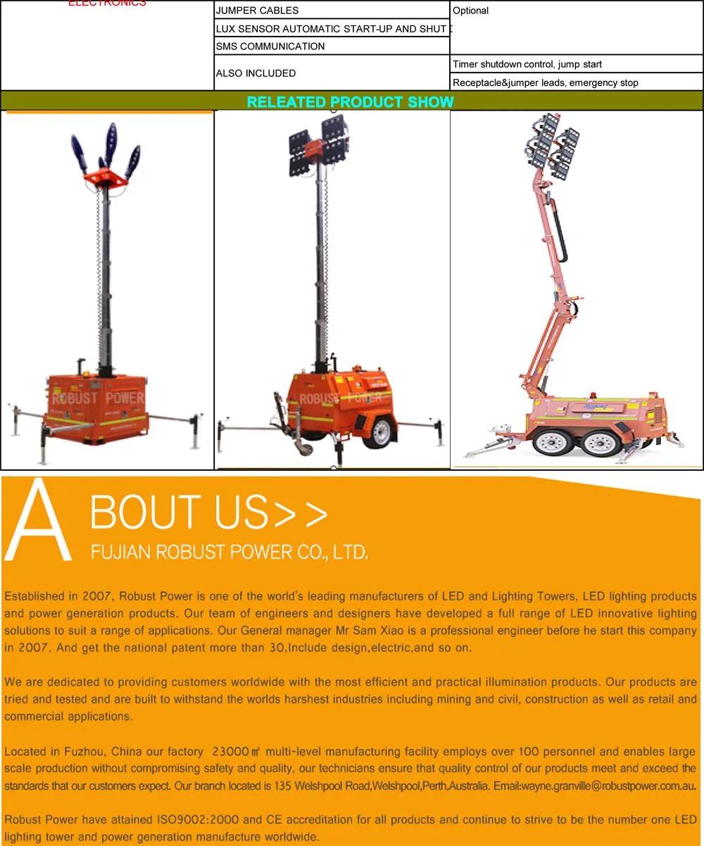 Kubota High Mast Waterproof Hydraulic DC LED Mobile Light Tower