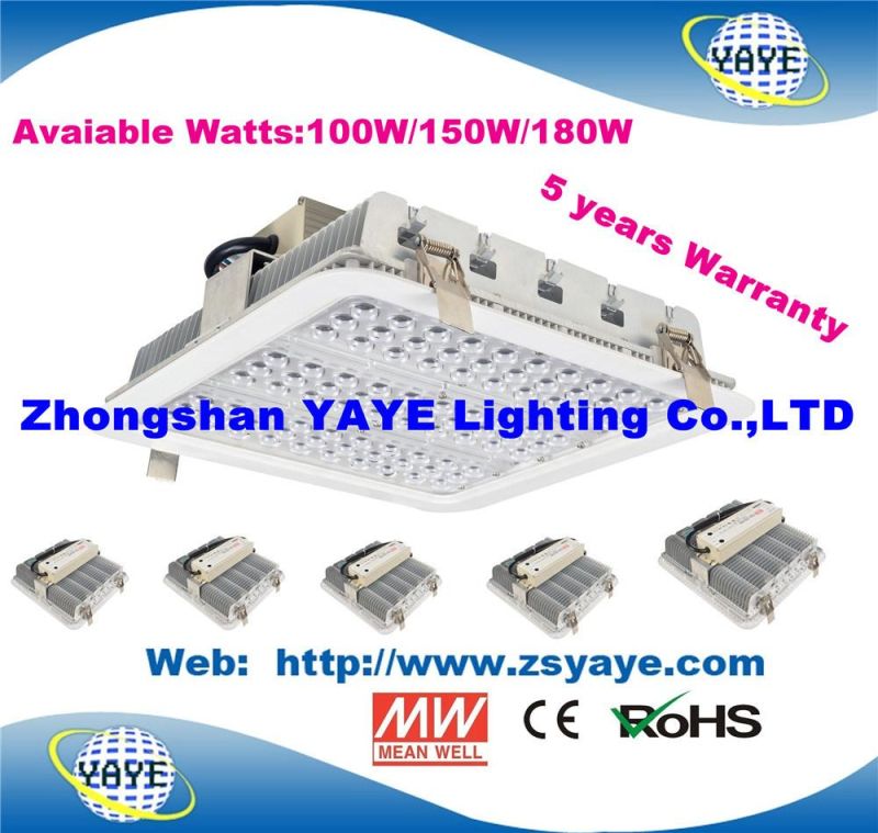 Yaye 18 Hot Sell Ce/RoHS 150W LED Gas Station Light with Meanwell/ 5 Years Warranty/Bridgelux