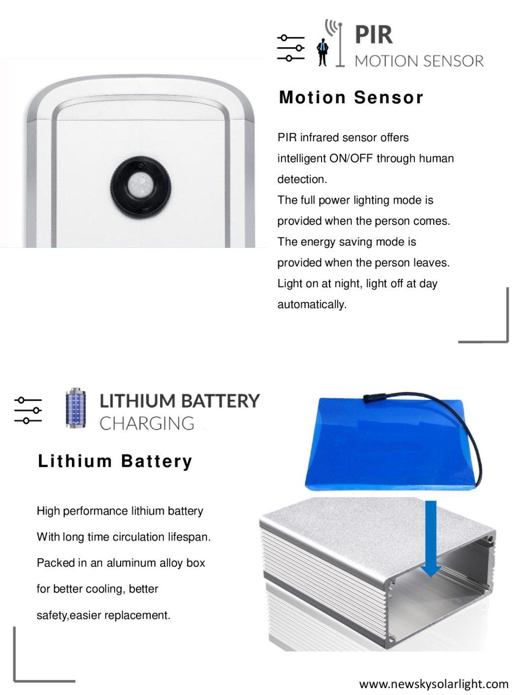 Public Luminaires All in One Motion Sensor Solar LED Street Light Outdoor