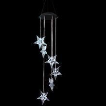 Solar Wind Chime Light with Colour Changing Glass Ball Garden