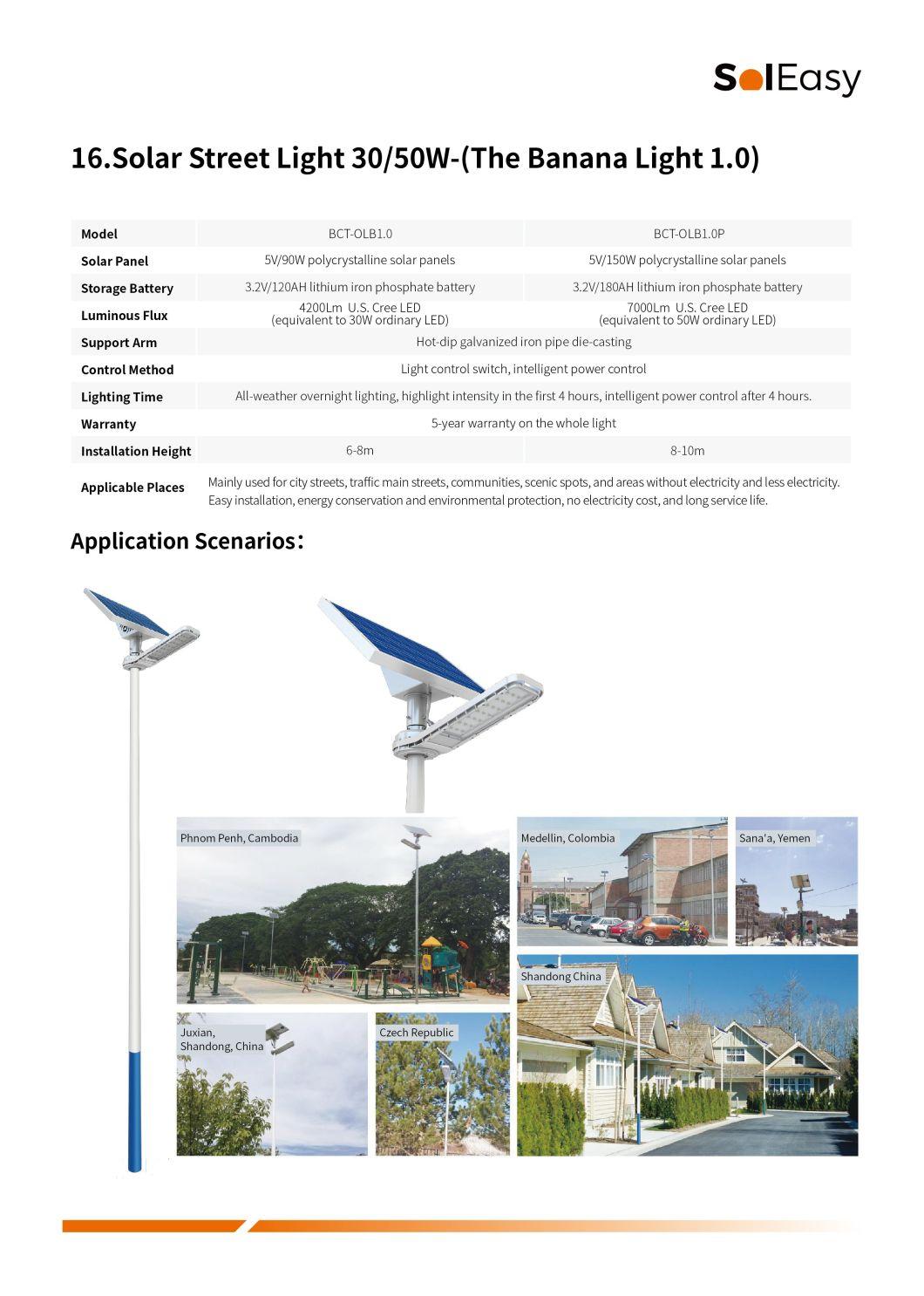 LED Lighting 30W/50W solar Light LED Lamp with Solar Panel for LED Street Light