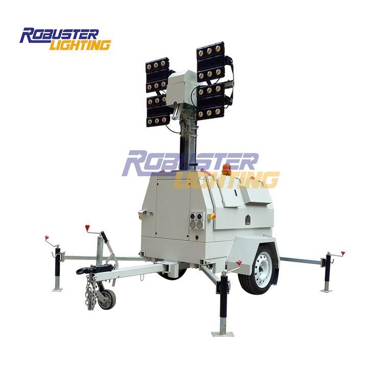 Powder Coated Canopy LED Mobile Diesel Light Tower